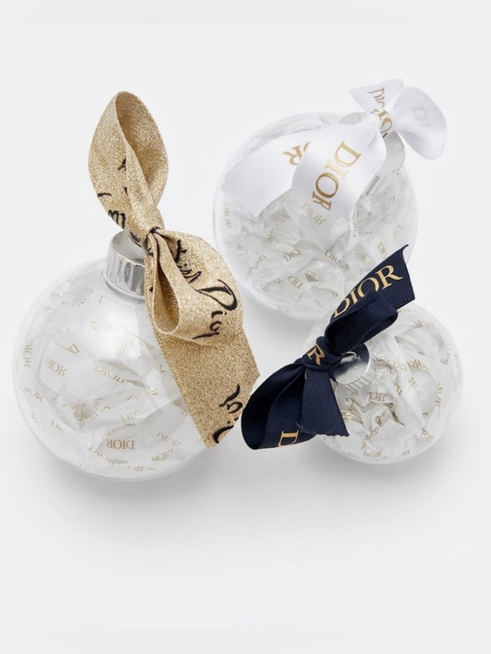 Dior Festive White, Navy and Gold Ornaments - Set of 11